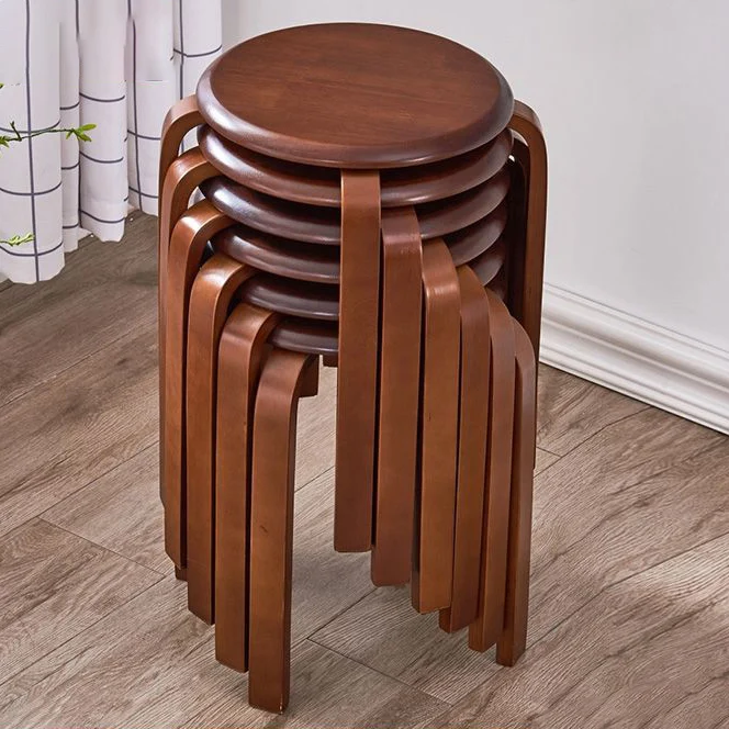 Modern Minimalist Medium-Density Fiberboard Solid Wood Round Curved Chair For Living Room