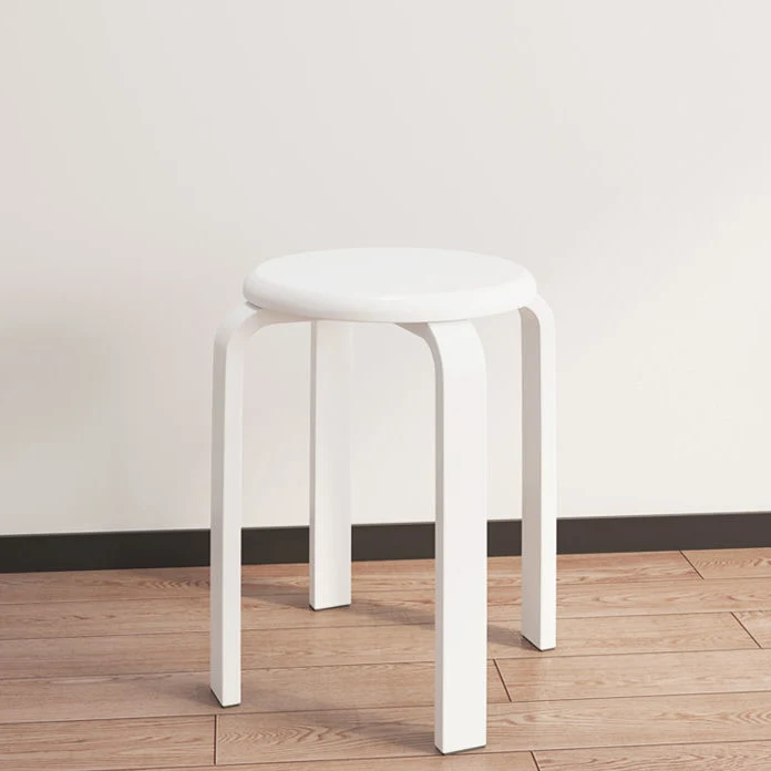 Modern Minimalist Medium-Density Fiberboard Solid Wood Round Curved Chair For Living Room