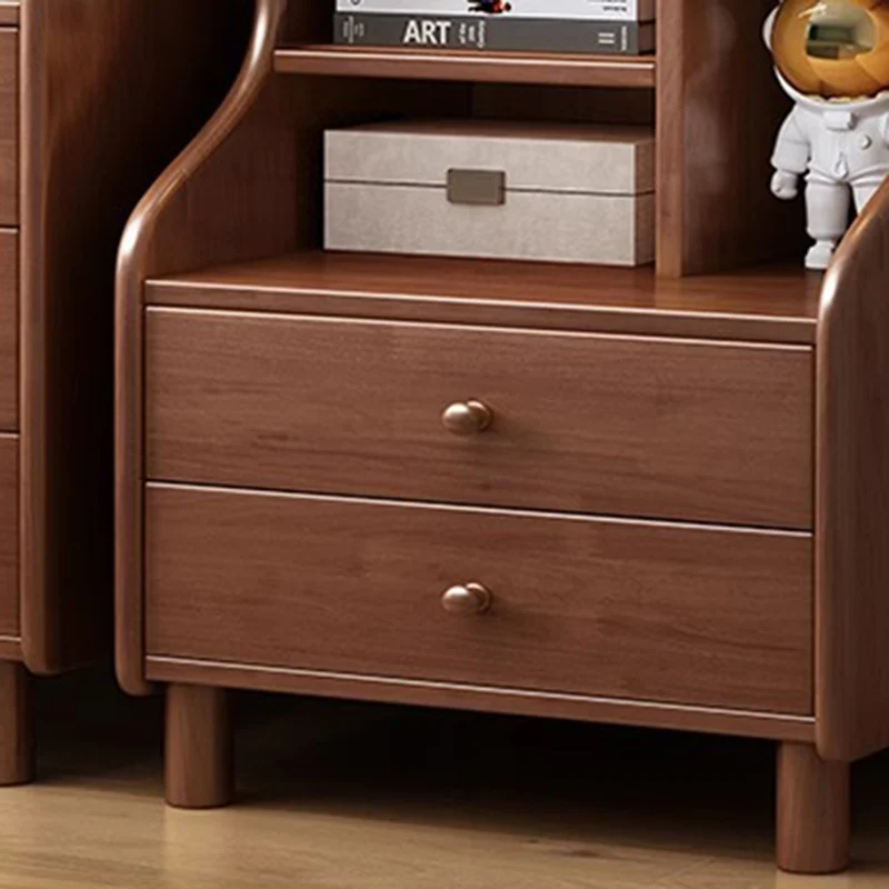 Contemporary Simplicity Square Cube Curved Rubberwood Particleboard Rubberwood Pine Plywood Nightstand 2/3 - Drawer Side Table For Living Room