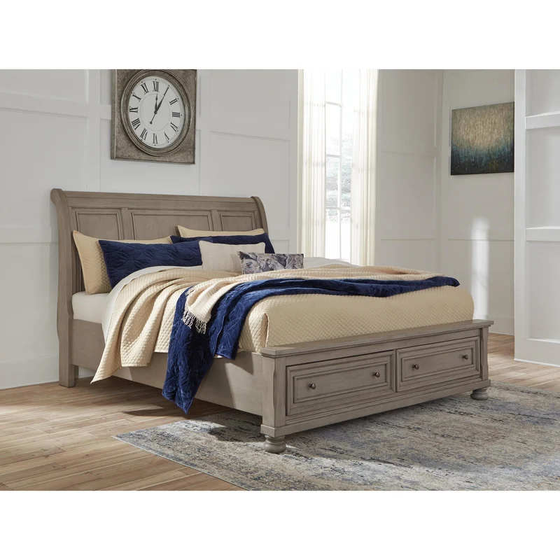 Signature Design by Ashley Lettner B733 6 pc King Sleigh Storage Bedroom Set