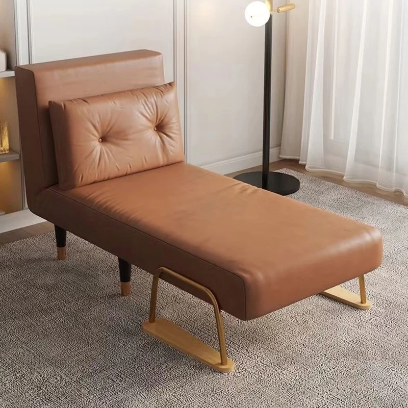 Contemporary Luxury Square Synthetic Fabric Upholstered Collapsible Accent Chair Convertible Sofa For Living Room