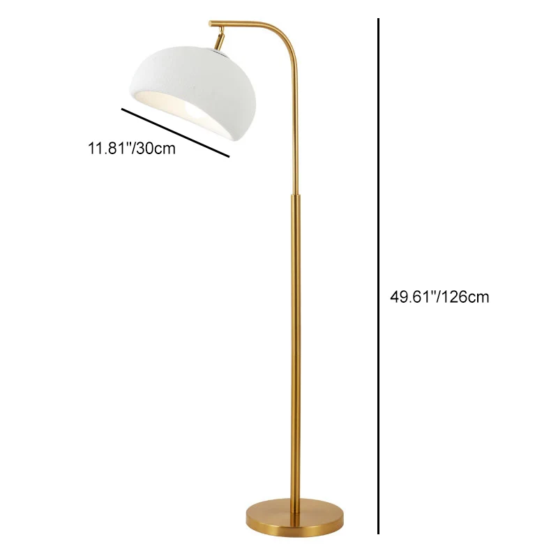 Contemporary Nordic High-Density Polystyrene Round Shade Hardware 1-Light Standing Floor Lamp For Bedroom