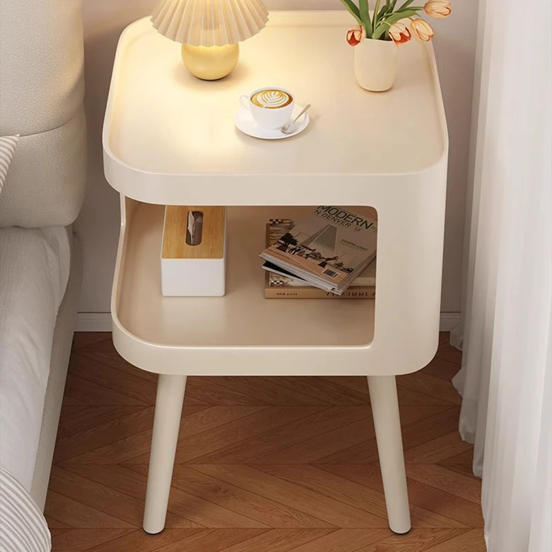 Contemporary Creative Stainless Steel Square End Table With 2 Tiers For Living Room