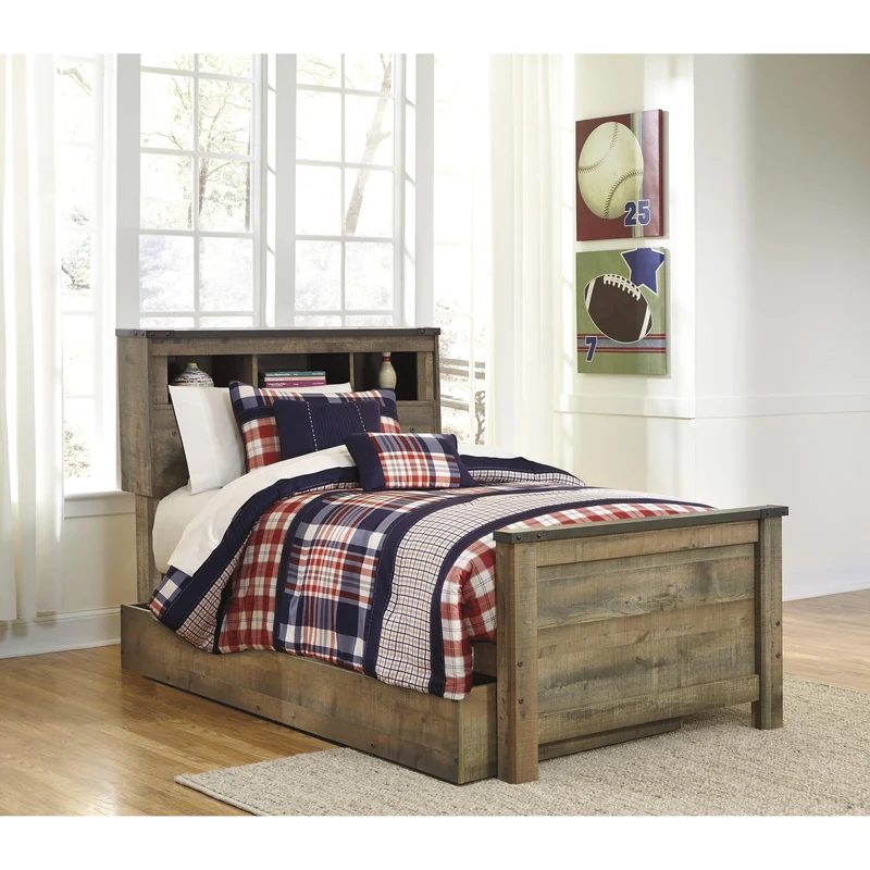 Signature Design by Ashley Trinell B446B22 Twin Bookcase Bed with 1 Large Storage Drawer