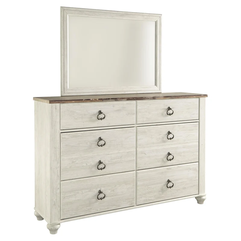 Signature Design by Ashley Willowton 6-Drawer Dresser with Mirror B267-31/B267-36