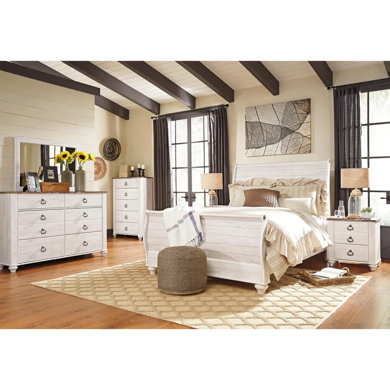 Signature Design by Ashley Willowton 6-Drawer Dresser with Mirror B267-31/B267-36