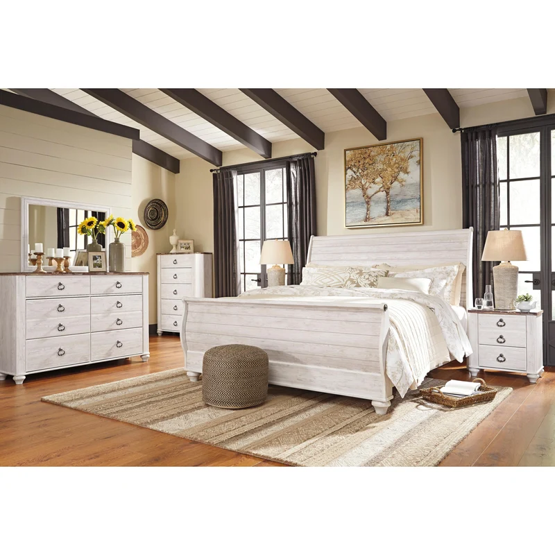 Signature Design by Ashley Willowton 6-Drawer Dresser with Mirror B267-31/B267-36
