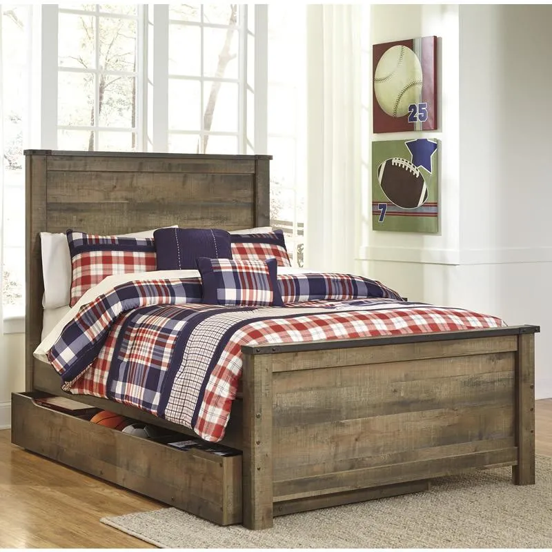 Signature Design by Ashley Trinell B446B9 Full Panel Bed with 1 Large Storage Drawer
