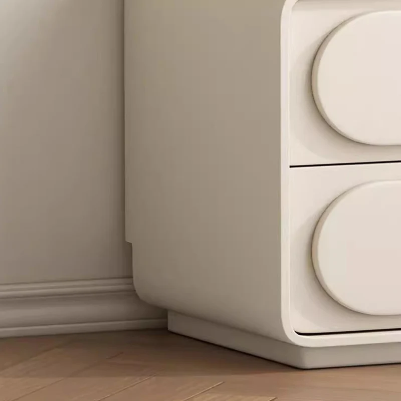 Traditional French Wood And Microfiber Square Nightstand 2-Drawer For Bedroom And Living Room