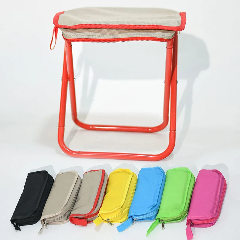 Modern Simplicity Oxford Fabric Carbon Steel Square Pocket Camping Low Stool With Foldable Design For Outdoor Patio