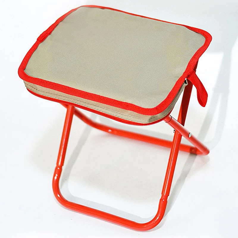 Modern Simplicity Oxford Fabric Carbon Steel Square Pocket Camping Low Stool With Foldable Design For Outdoor Patio