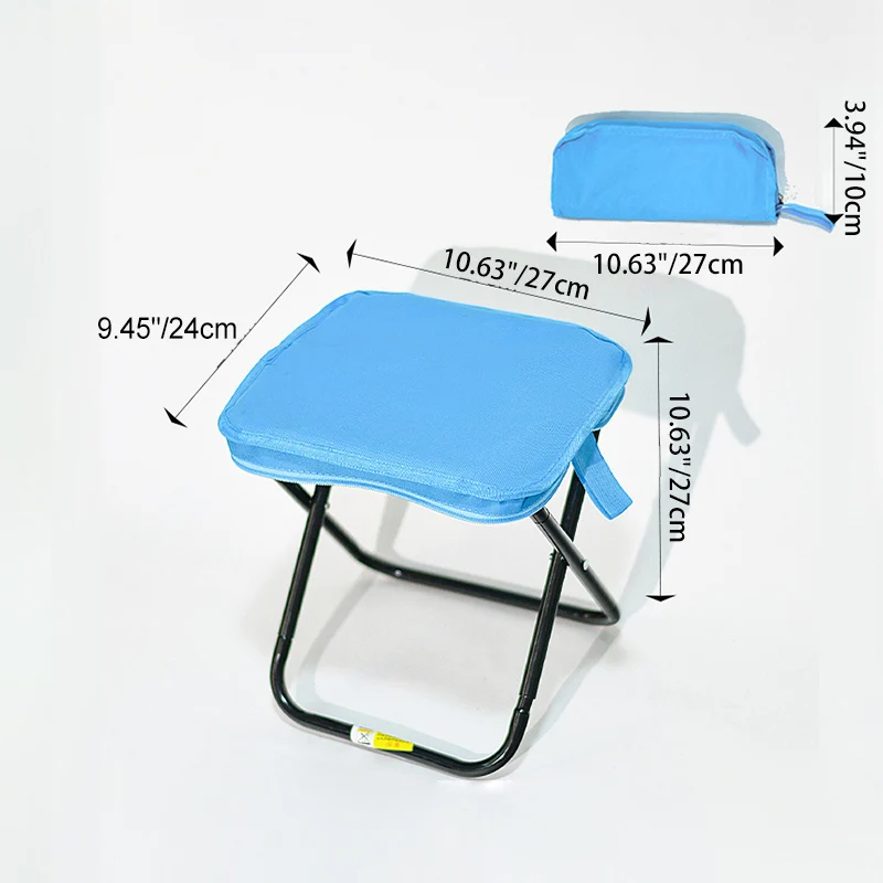 Modern Simplicity Oxford Fabric Carbon Steel Square Pocket Camping Low Stool With Foldable Design For Outdoor Patio