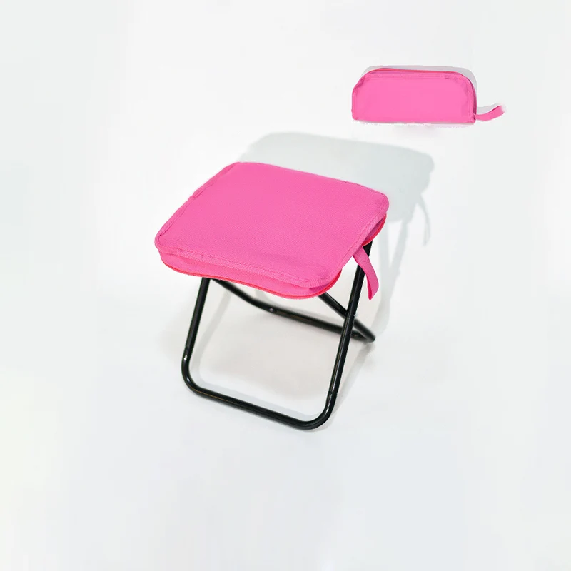Modern Simplicity Oxford Fabric Carbon Steel Square Pocket Camping Low Stool With Foldable Design For Outdoor Patio