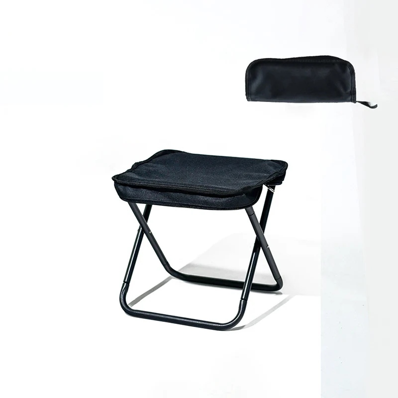 Modern Simplicity Oxford Fabric Carbon Steel Square Pocket Camping Low Stool With Foldable Design For Outdoor Patio