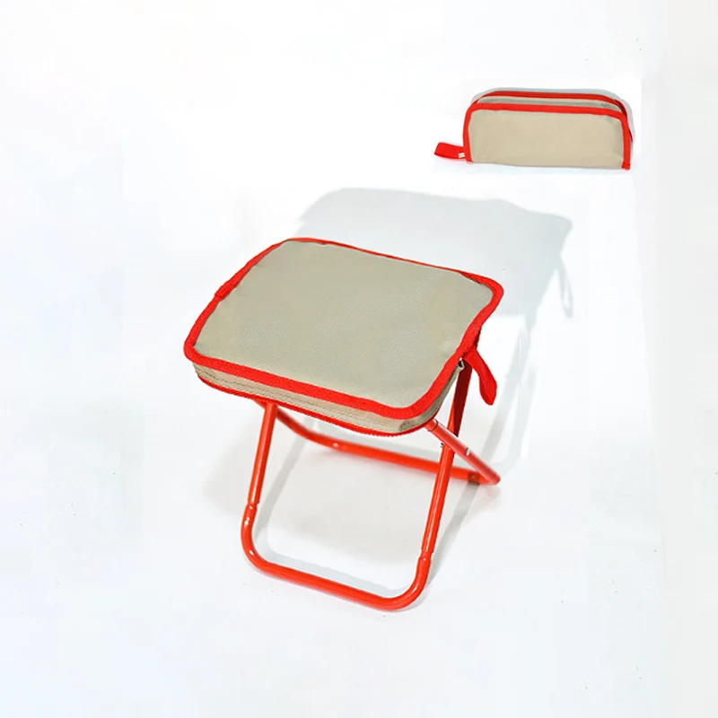 Modern Simplicity Oxford Fabric Carbon Steel Square Pocket Camping Low Stool With Foldable Design For Outdoor Patio