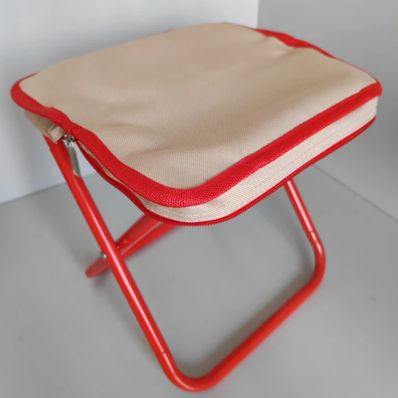 Modern Simplicity Oxford Fabric Carbon Steel Square Pocket Camping Low Stool With Foldable Design For Outdoor Patio
