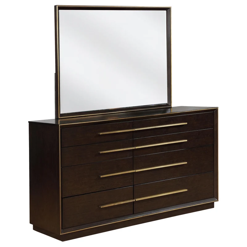 Coaster Furniture Durango 223263M 8-Drawer Dresser with Mirror - Smoked Peppercorn