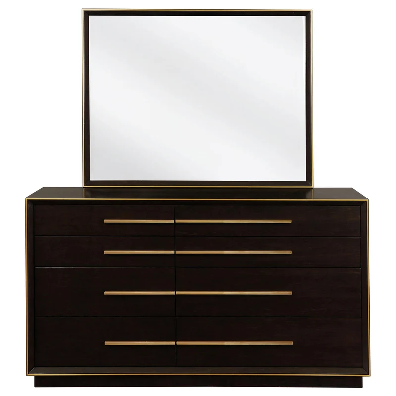 Coaster Furniture Durango 223263M 8-Drawer Dresser with Mirror - Smoked Peppercorn