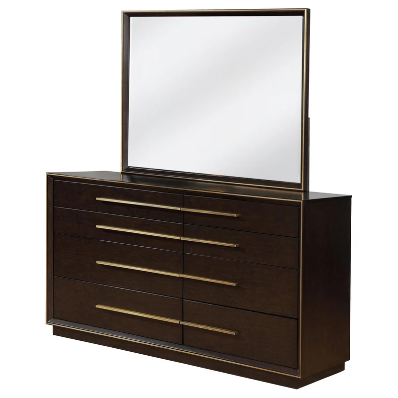 Coaster Furniture Durango 223263M 8-Drawer Dresser with Mirror - Smoked Peppercorn