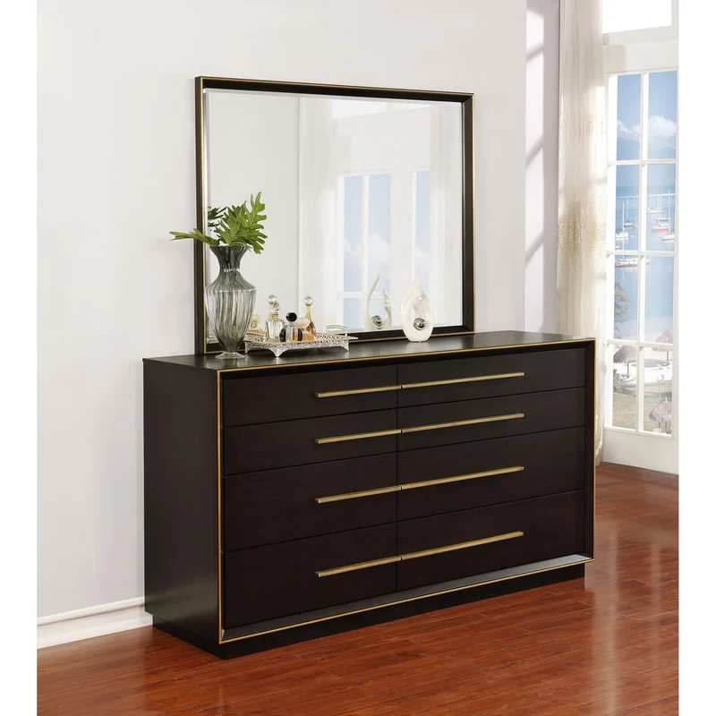 Coaster Furniture Durango 223263M 8-Drawer Dresser with Mirror - Smoked Peppercorn