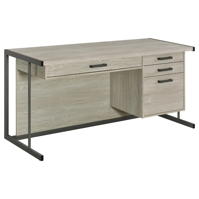Coaster Furniture Loomis 805881 60-inch 4-Drawer Computer Desk - Whitewashed Grey