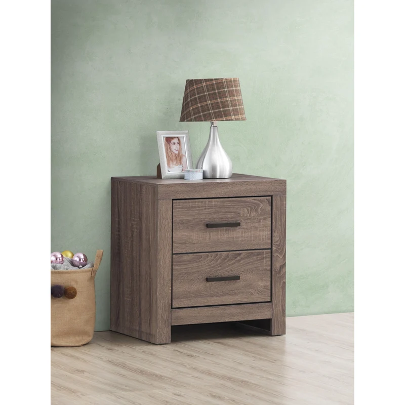 Coaster Furniture Brantford 207042 2-Drawer Nightstand - Barrel Oak