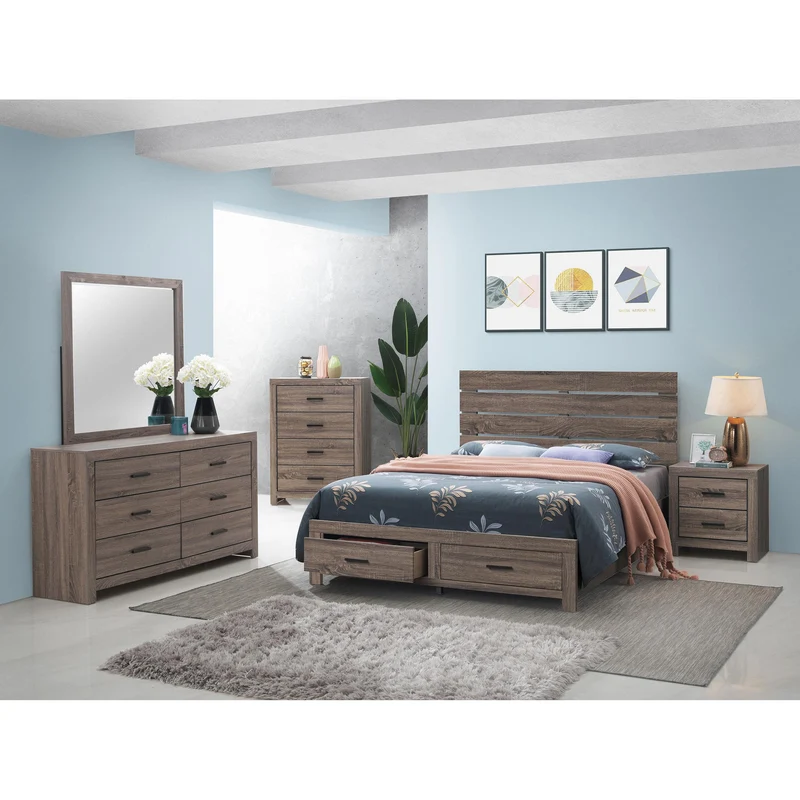 Coaster Furniture Brantford 207042 2-Drawer Nightstand - Barrel Oak