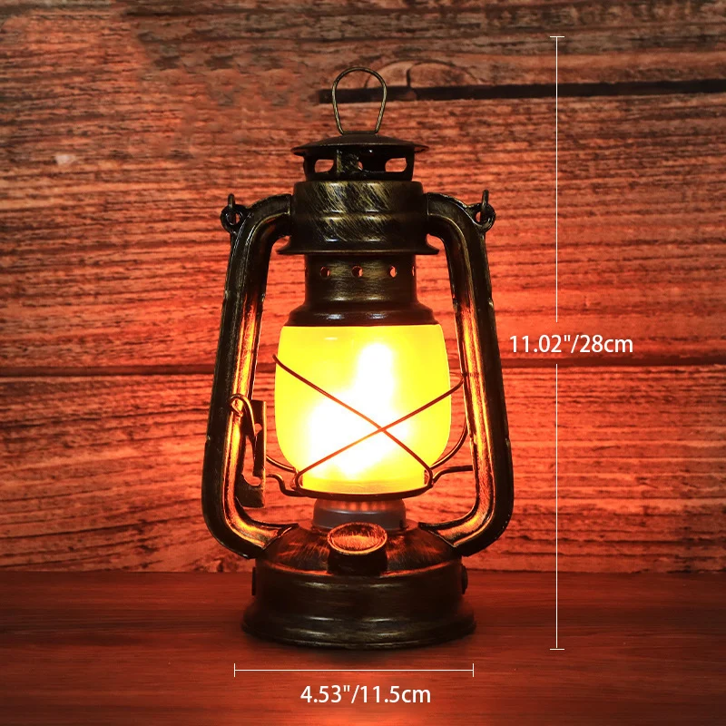 Traditional Vintage Round Horse Lamp Iron Acrylic LED Table Lamp For Living Room
