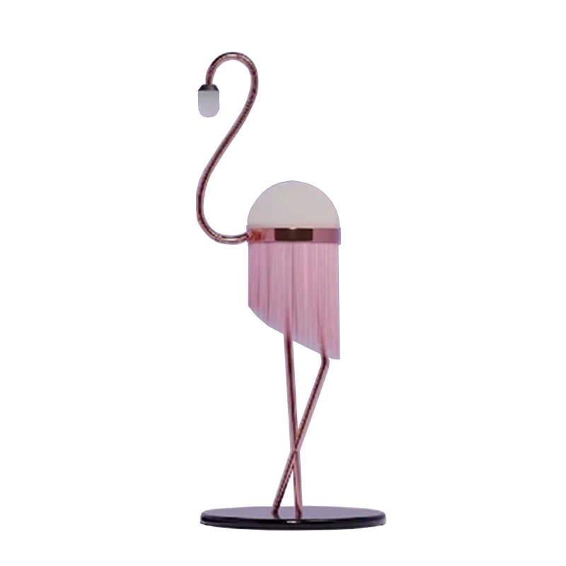 Modern Art Deco Iron PE Flamingo 1-Light Standing Floor Lamp For Living Room