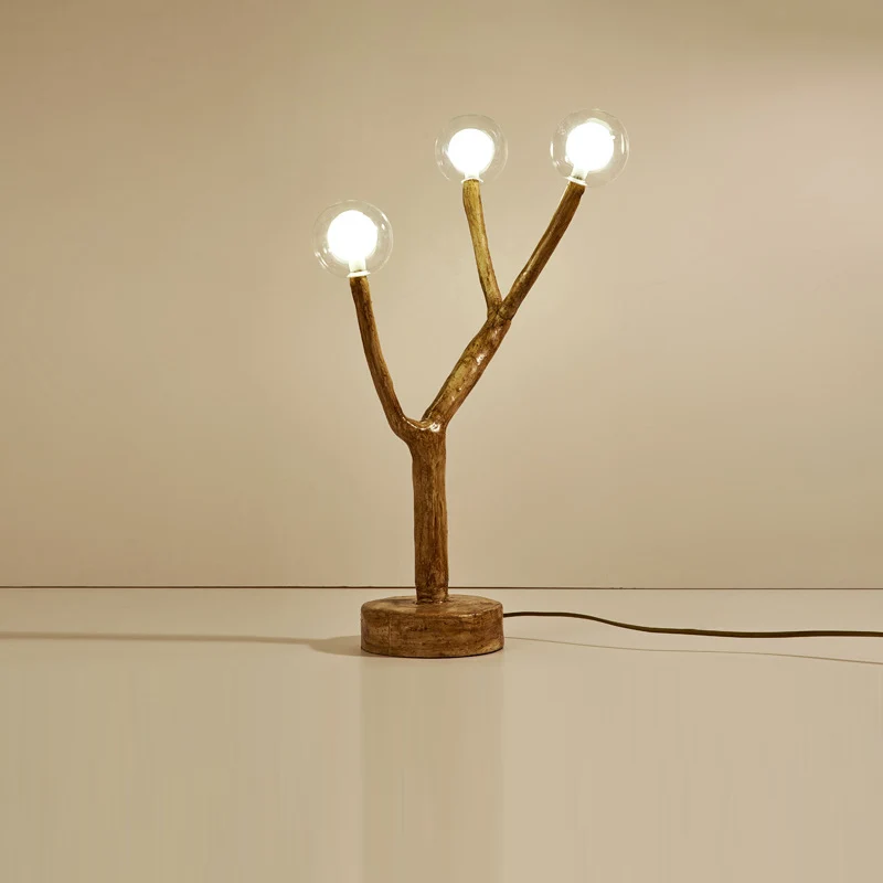 Traditional Japanese Twig Orb Resin Hardware Glass 3/7/8/12/16 Light Table Lamp For Bedroom