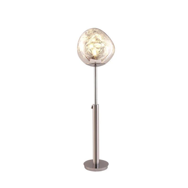Contemporary Nordic Lava Irregular Circle Adjustable Height Acrylic PVC 1 - Light Standing Floor Lamp For Living Room