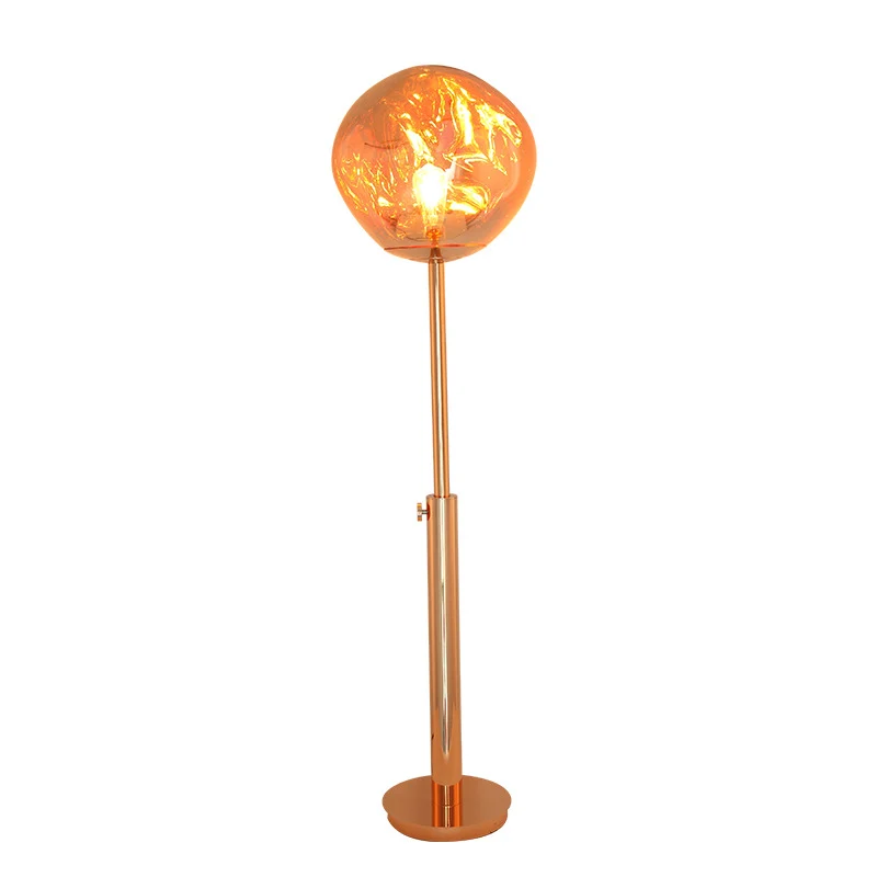 Contemporary Nordic Lava Irregular Circle Adjustable Height Acrylic PVC 1 - Light Standing Floor Lamp For Living Room