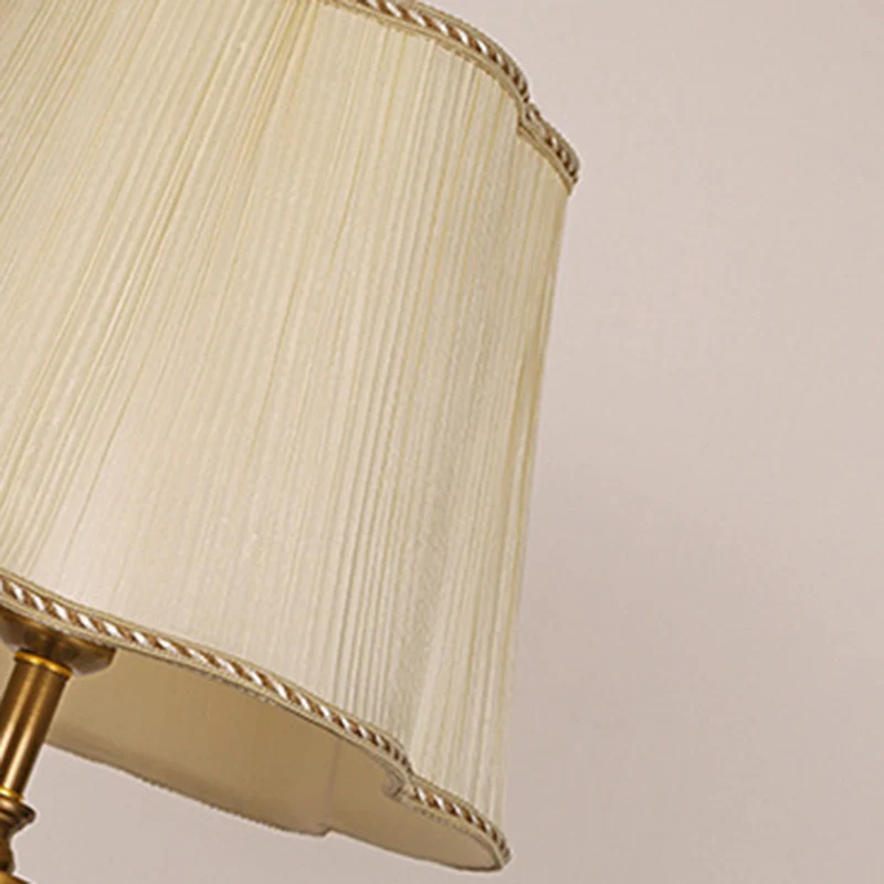 Modern Luxury Crystal Fabric Metal Trapezoid Round Fan Shape 1-Light Table Lamp For Bedroom & Living Room