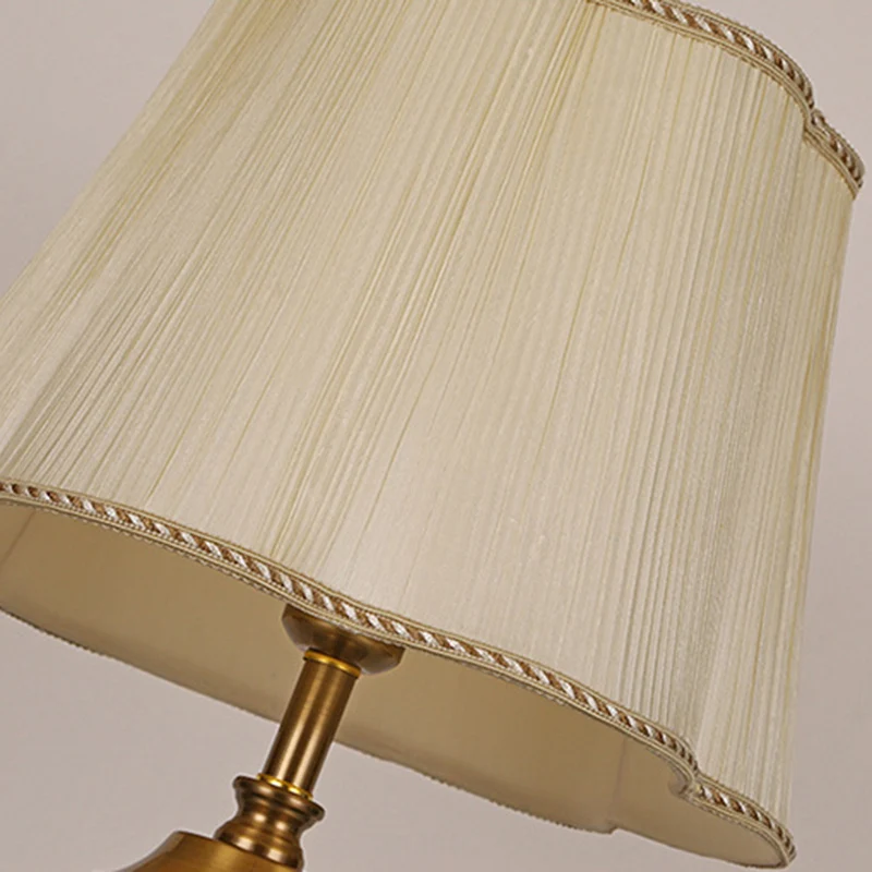 Modern Luxury Crystal Fabric Metal Trapezoid Round Fan Shape 1-Light Table Lamp For Bedroom & Living Room