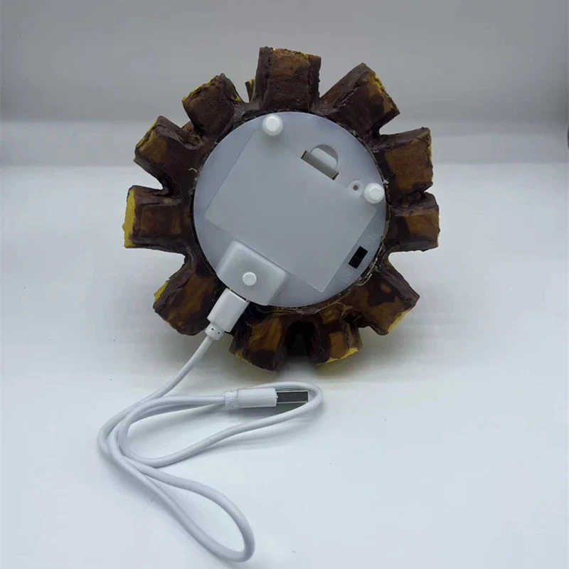 Modern Art Deco Battery Resin Simulated Firewood Flame LED Table Lamp Night Light For Bedroom