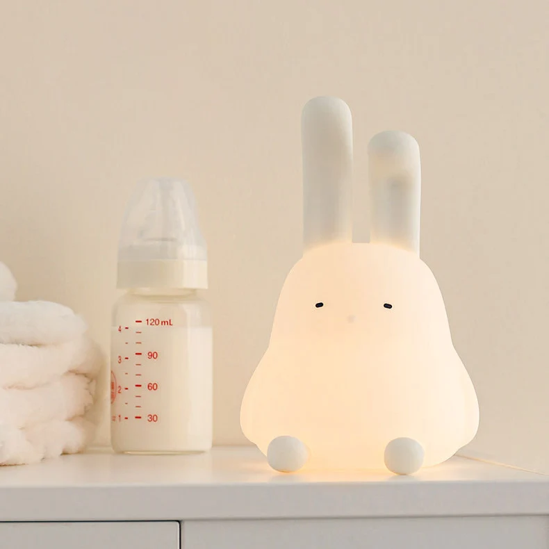 Contemporary Creative ABS Silicone Bunny LED Night Light Table Lamp For Bedroom
