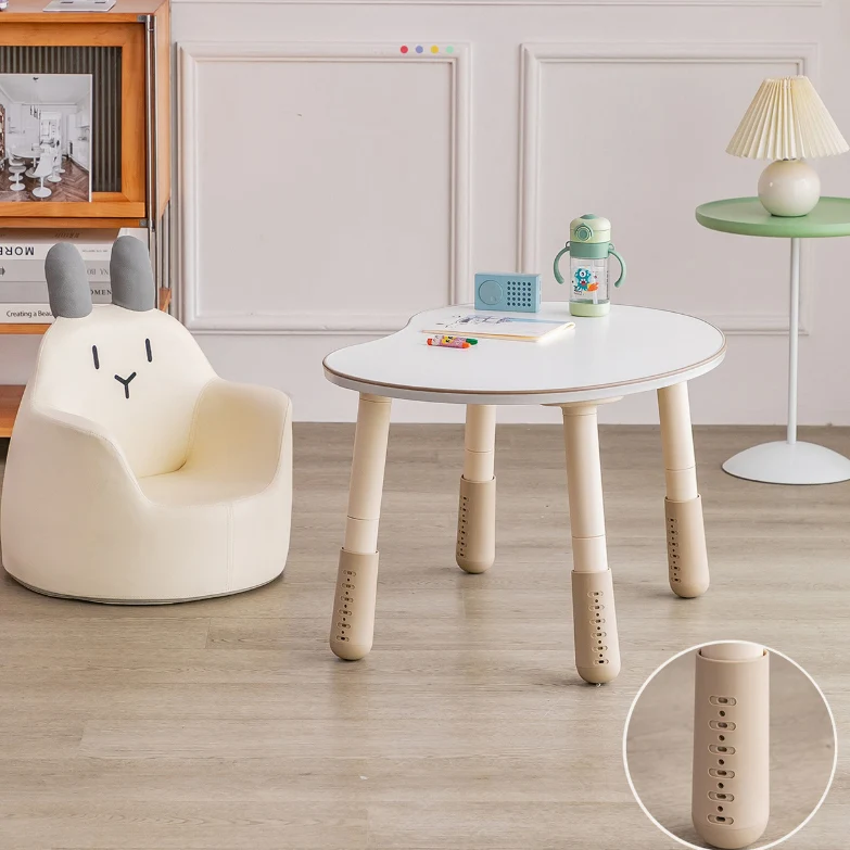 Modern Art Deco Wood Faux Leather Animal-Shaped Kids Chair With Backrest & Armrest For Bedroom & Living Room