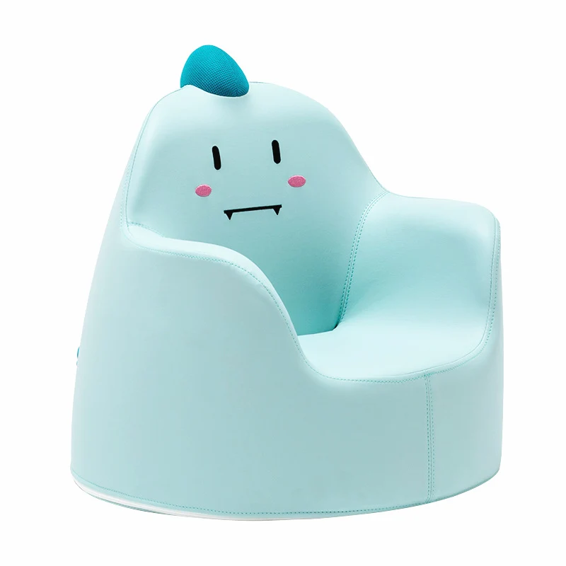 Modern Art Deco Wood Faux Leather Animal-Shaped Kids Chair With Backrest & Armrest For Bedroom & Living Room