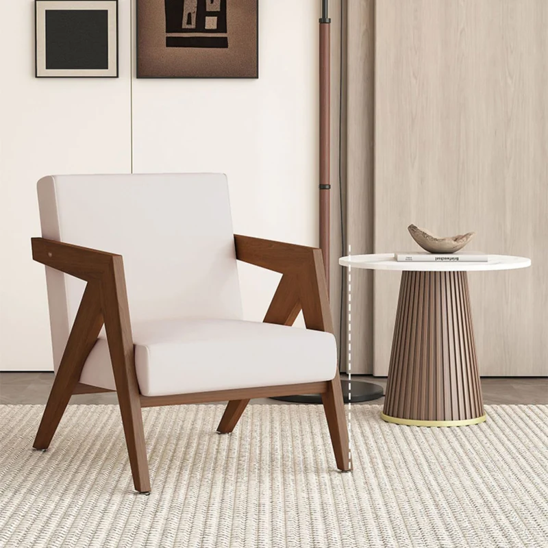 Traditional Chinese Rubber Wood Linen Fabric Velvet Square Accent Chair With Backrest Armrest For Living Room