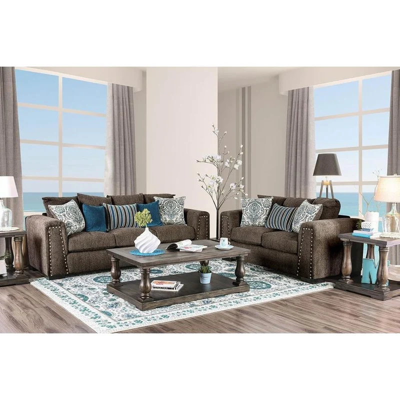 Furniture of America Pauline Stationary Fabric Sofa SM3076-SF