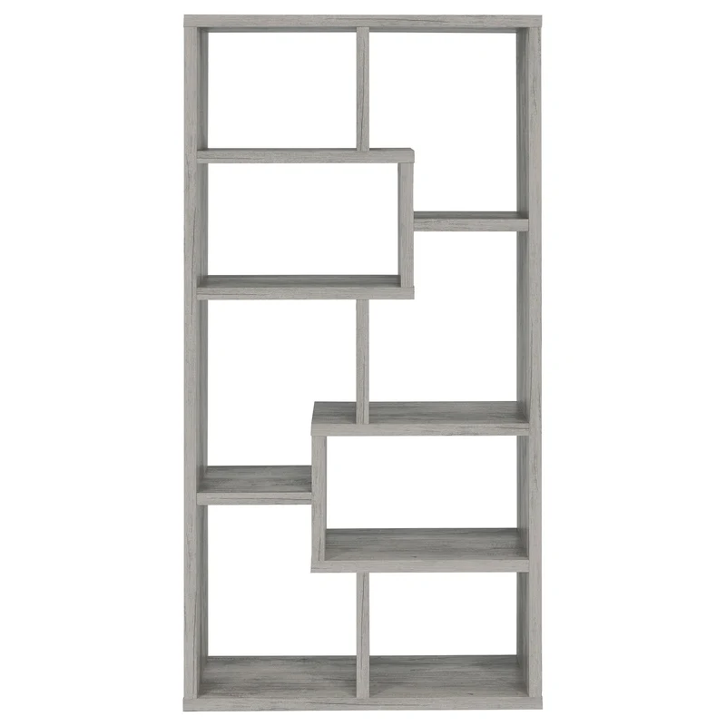 Coaster Furniture Theo 801137 71-inch 7-shelf Bookshelf - Grey Driftwood