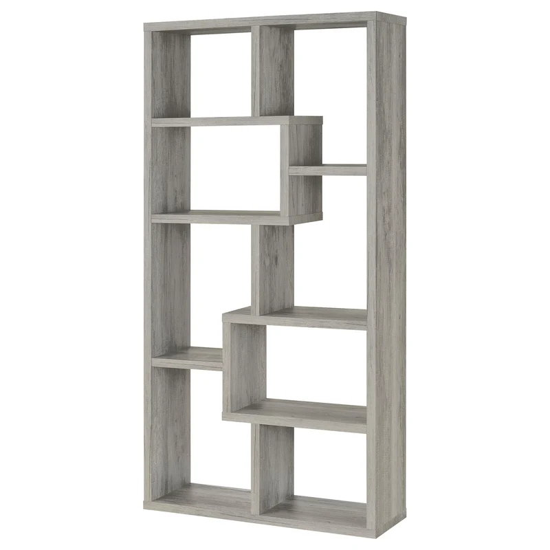 Coaster Furniture Theo 801137 71-inch 7-shelf Bookshelf - Grey Driftwood