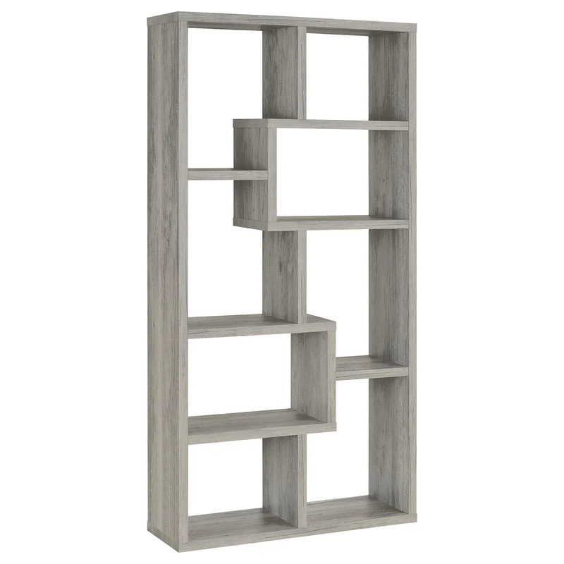 Coaster Furniture Theo 801137 71-inch 7-shelf Bookshelf - Grey Driftwood