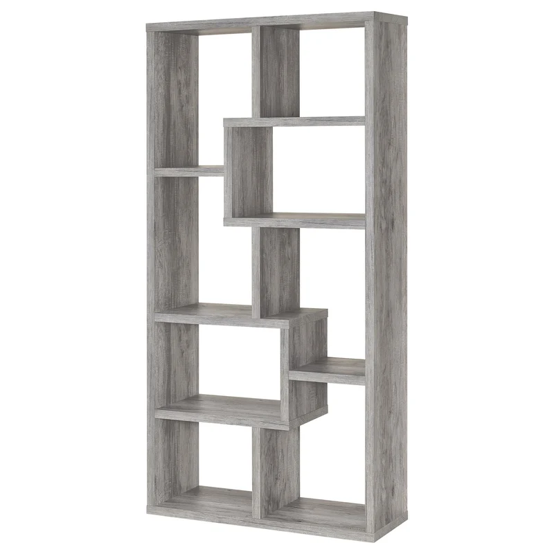 Coaster Furniture Theo 801137 71-inch 7-shelf Bookshelf - Grey Driftwood