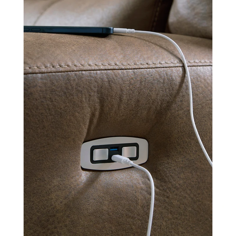 Signature Design by Ashley Beckley Place PC9180247 2 Seat Power Reclining Sofa with Adjustable Headrest