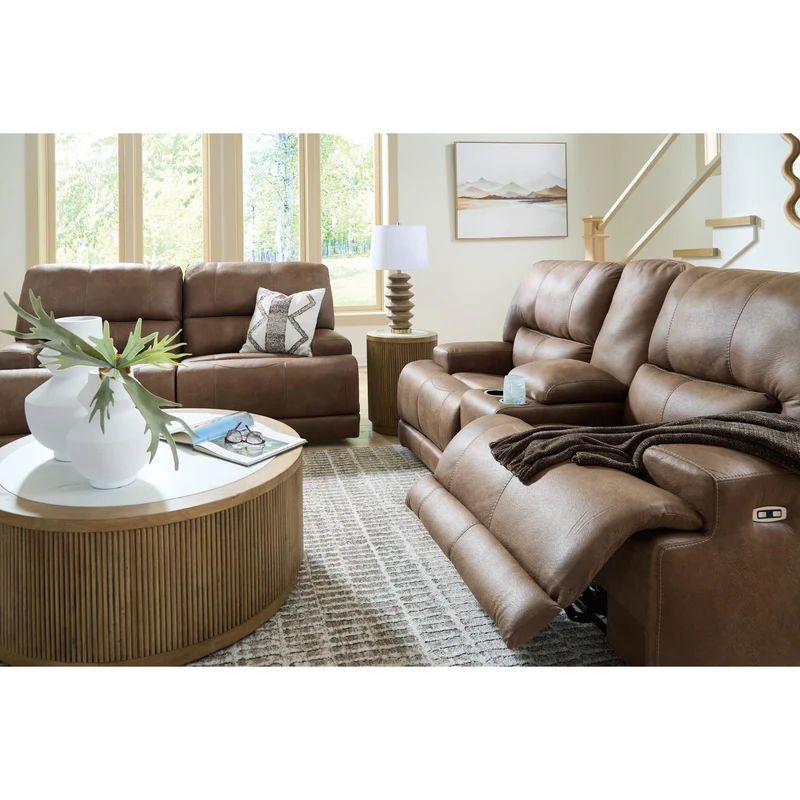 Signature Design by Ashley Beckley Place PC9180247 2 Seat Power Reclining Sofa with Adjustable Headrest