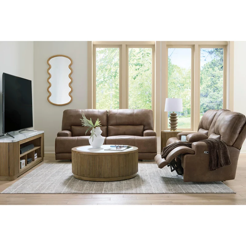 Signature Design by Ashley Beckley Place PC9180247 2 Seat Power Reclining Sofa with Adjustable Headrest