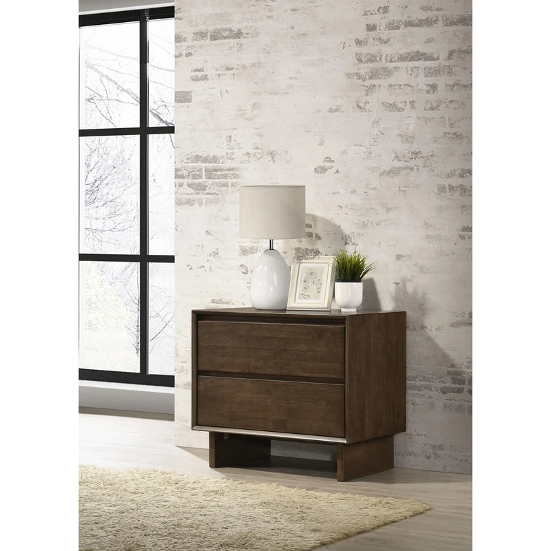 Coaster Furniture Glenwood 225012 2-Drawer Nightstand Bedside Table - Warm Brown