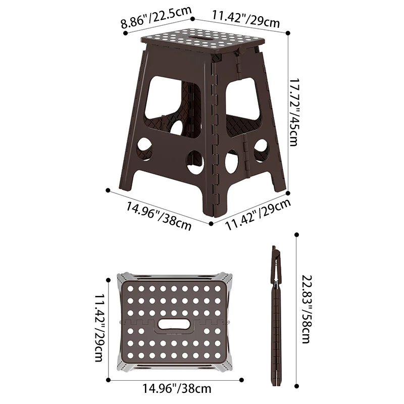 Contemporary Nordic PP Spot Foldable Portable Chair Backless Armless For Living Room