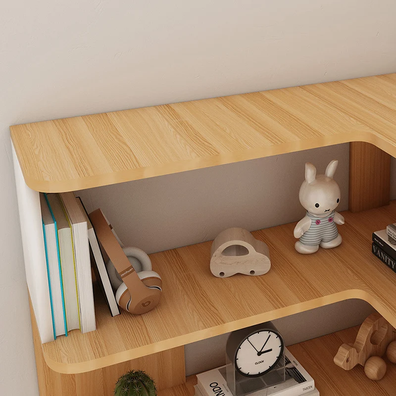 Contemporary Nordic Eco-Friendly Engineered Wood L-Shaped Corner Bookshelf With 4/5 Tiers For Home Office & Study
